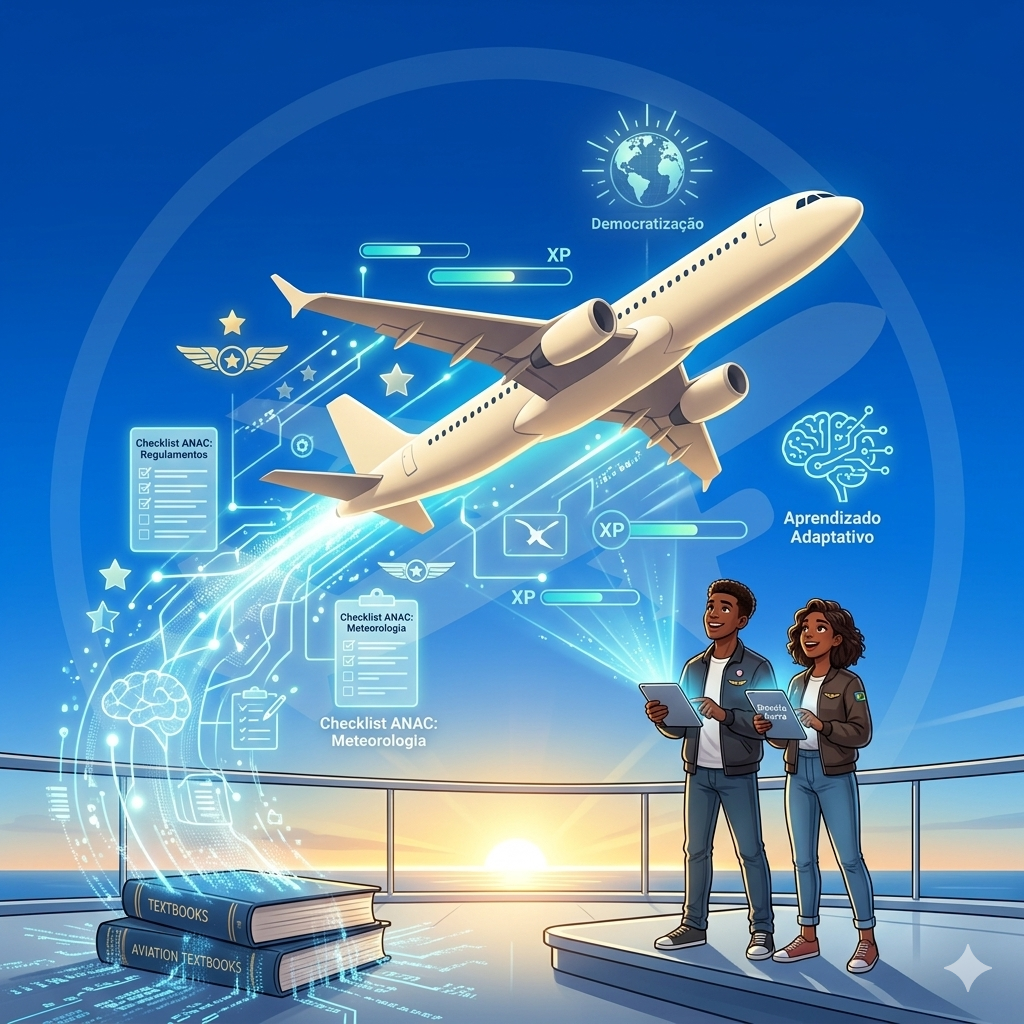 Nossa Missão — ilustração de piloto estudando
